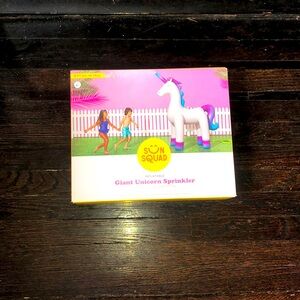 Sun squad giant 6 FT  inflatable white  unicorn sprinkler  fun water sports New